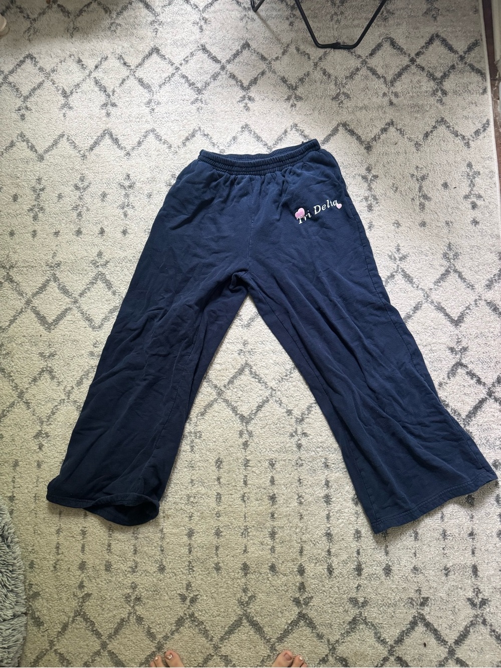 Tri Delta Sorority Sweatpants with Open Leg